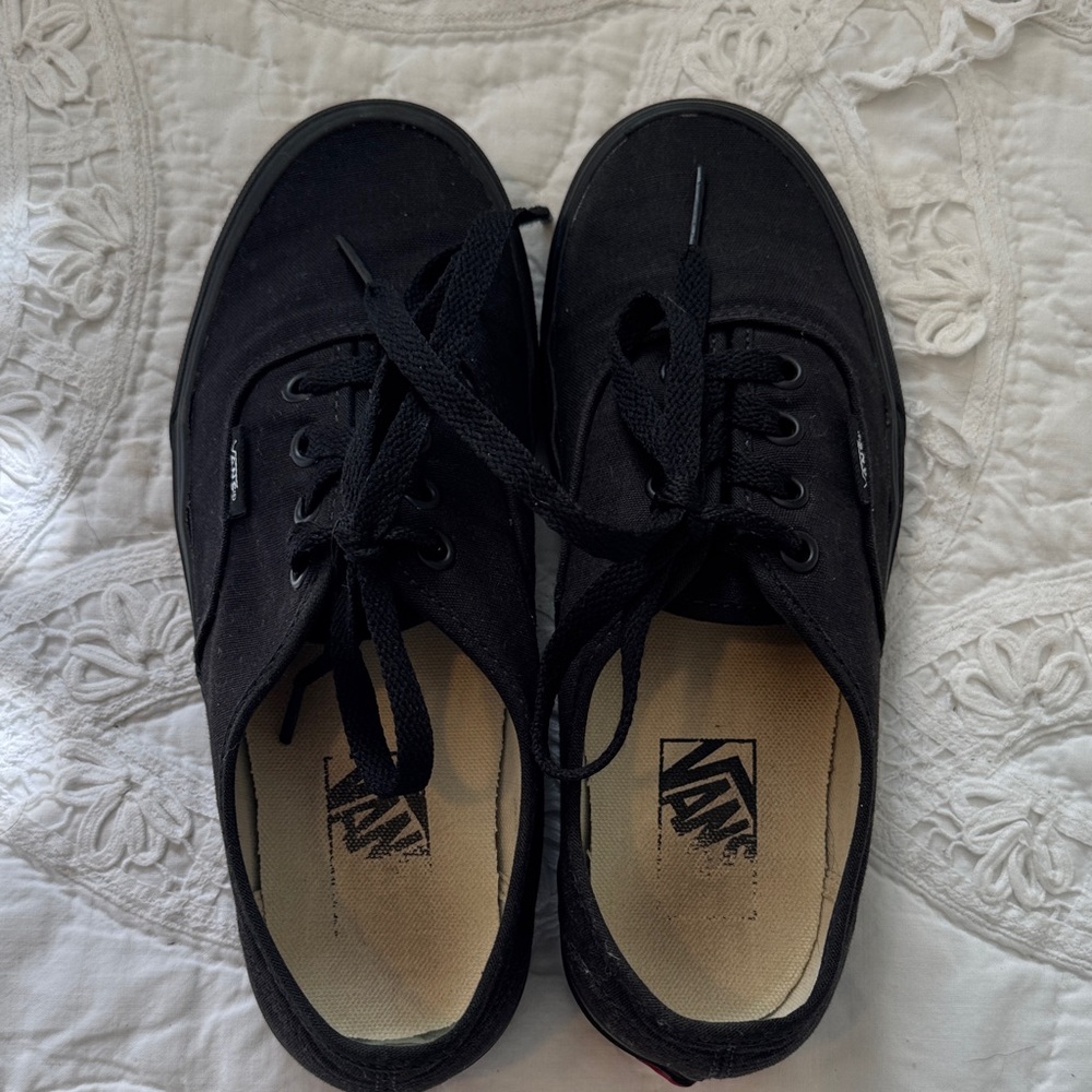 Vans Black Canvas Low-Top Sneakers - Picture 6 of 7
